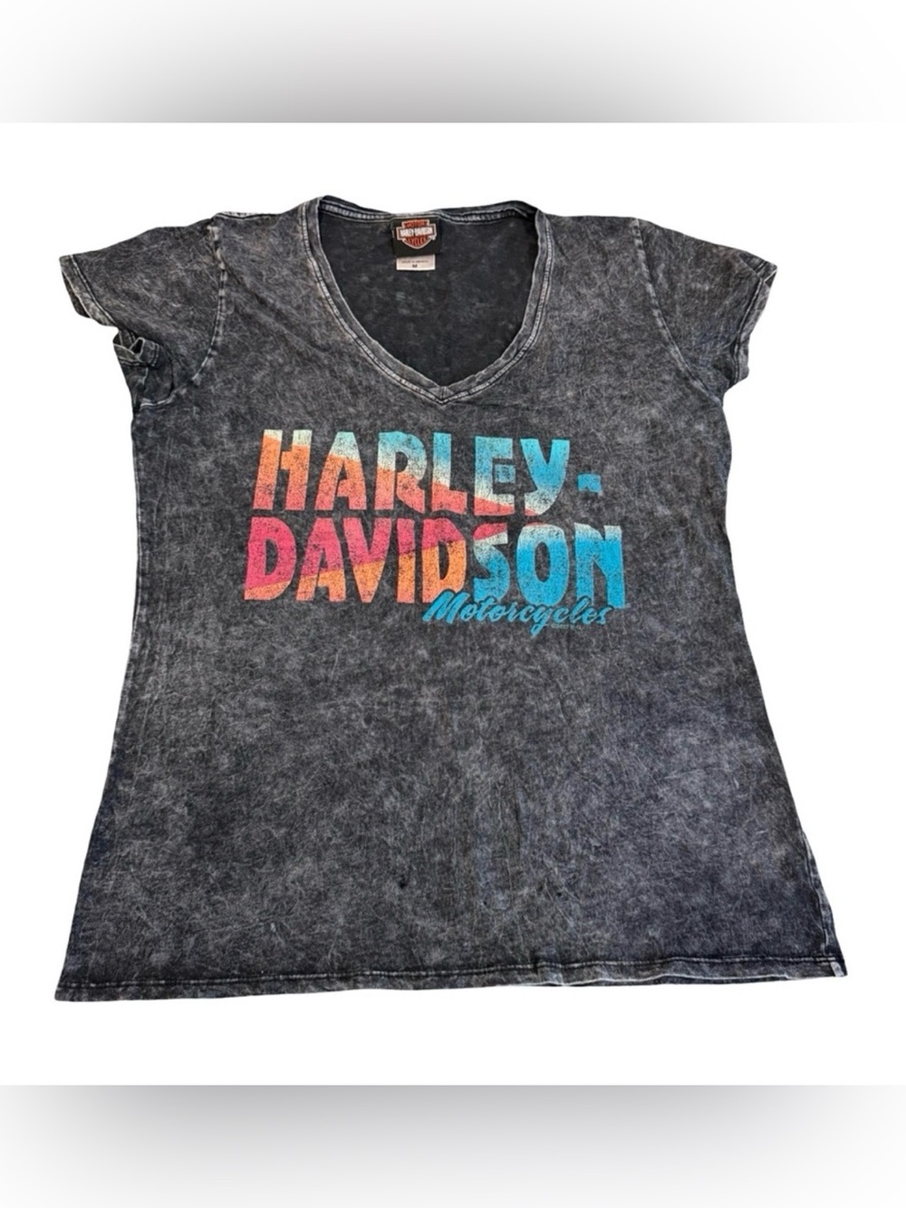 Harley-Davidson Women’s Acid Wash V-Neck Tee Medium Morgan Hill CA